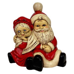 Vintage 1979 Mr and Mrs Santa Claus Figurine Sculpture Christmas Decor Heavy